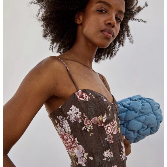 Brock Collection x H&M Floral mini Dress Woman’s Size XXL New Linen Blend - Picture 2 of 7